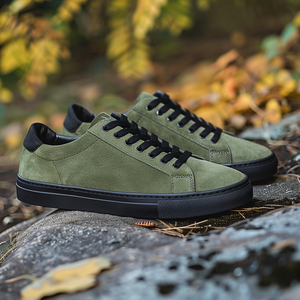 Green Suede Ottavio Lace Up Sneakers