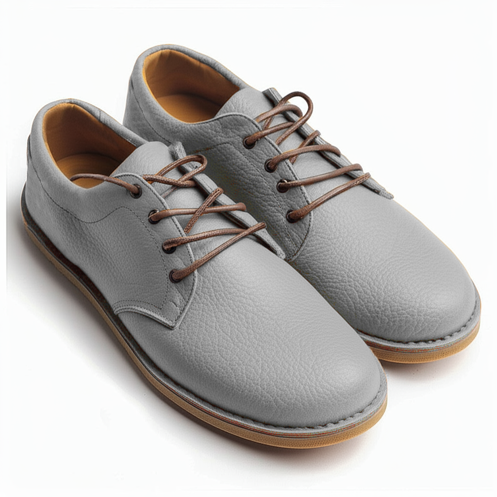 Grey Milled Leather Divino Barefoot Sneakers