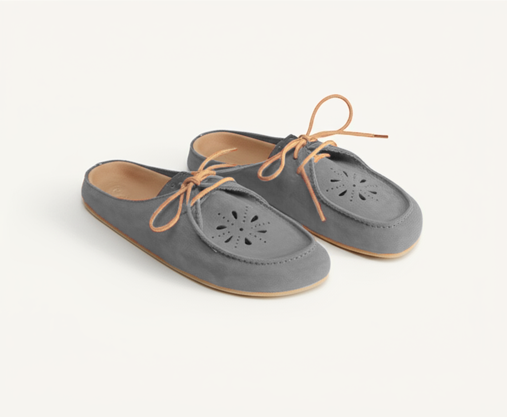 Grey Suede Leather Opale Mule