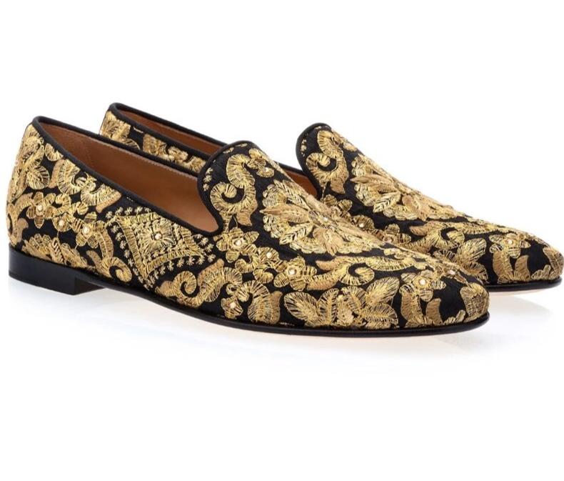 Black Velvet Hand Work Zardozi Peshawari Loafers | Wedding Shoes for Groom | Shoes for Haldi Mehendi Sangeet