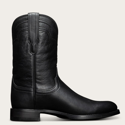 Black Leather Ironside Slip On Zipper Western Cowboy Boots - AW24