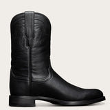 Black Leather Ironside Slip On Western Cowboy Boots - AW24