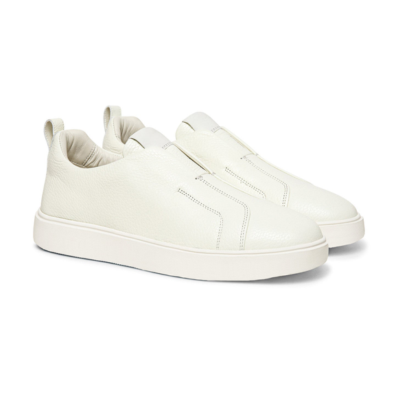 White Leather Elowen Slip On Sneakers - Summer 2024 Collection