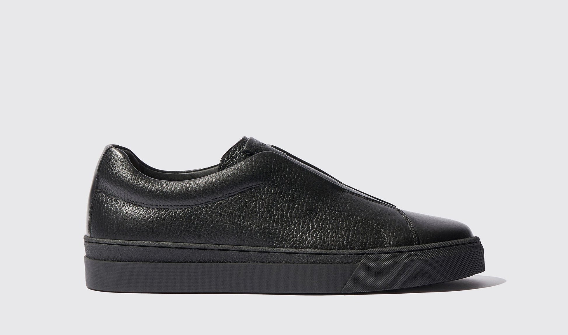 Black Leather Surge Slipon Sneakers