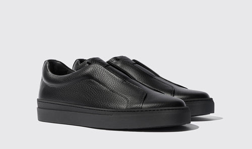 Black Leather Surge Slipon Sneakers