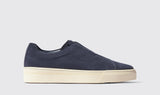 Navy Blue Leather Sky Surge Slipon Sneakers - Summer 2024 Collection