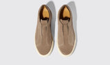 Brown Leather FrostGlow Slipon Sneakers With White Sole