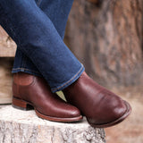 Tan Lizard Print Leather Fairkart Slip On Western Cowboy Boots - AW24