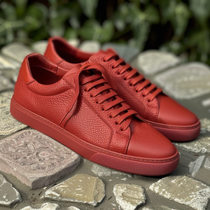 Red Leather Mirco Sneakers