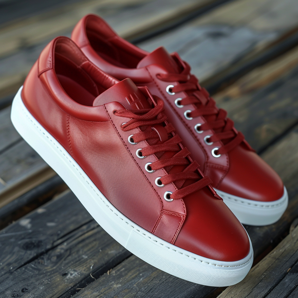 Red Leather Modesto Sneakers