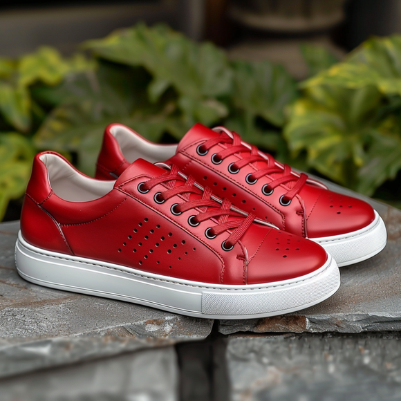 Red Leather Modesto Sneakers