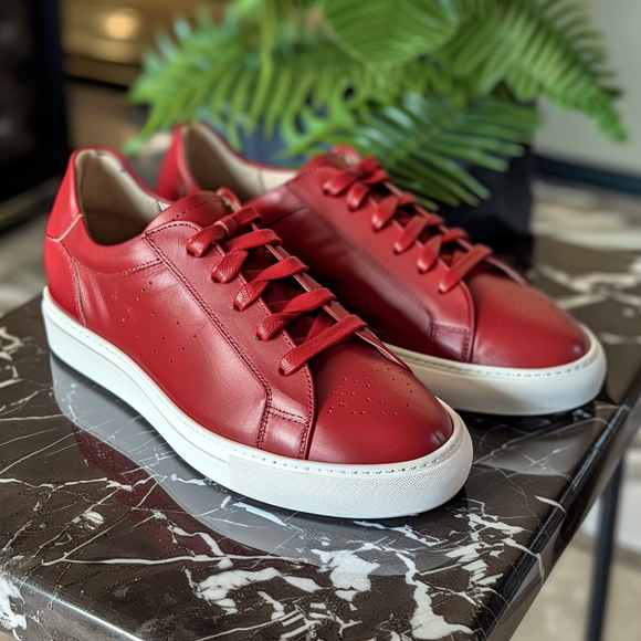 Red Leather Nazario Sneakers