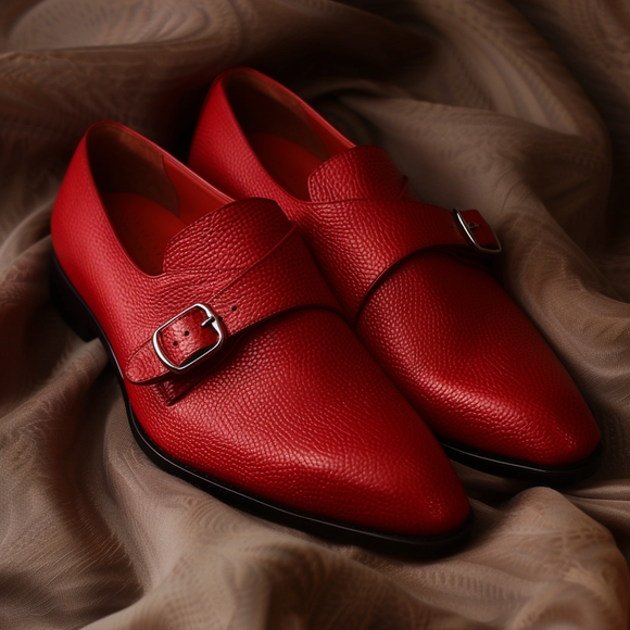 Red Leather Luciano Monk Strap