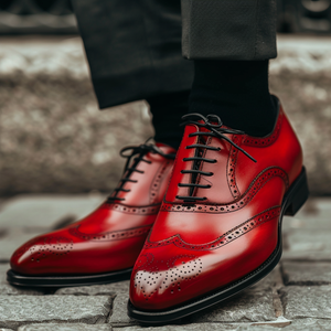 Red Leather Martino Oxford Shoe