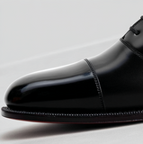 Black Leather Oruro Toe Cap Balmoral Oxford Shoes
