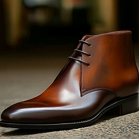 Dark Brown Leather Gabrovo Chukka Lace Up Boots