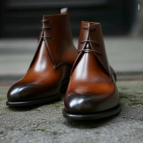 Dark Brown Leather Gabrovo Chukka Lace Up Boots