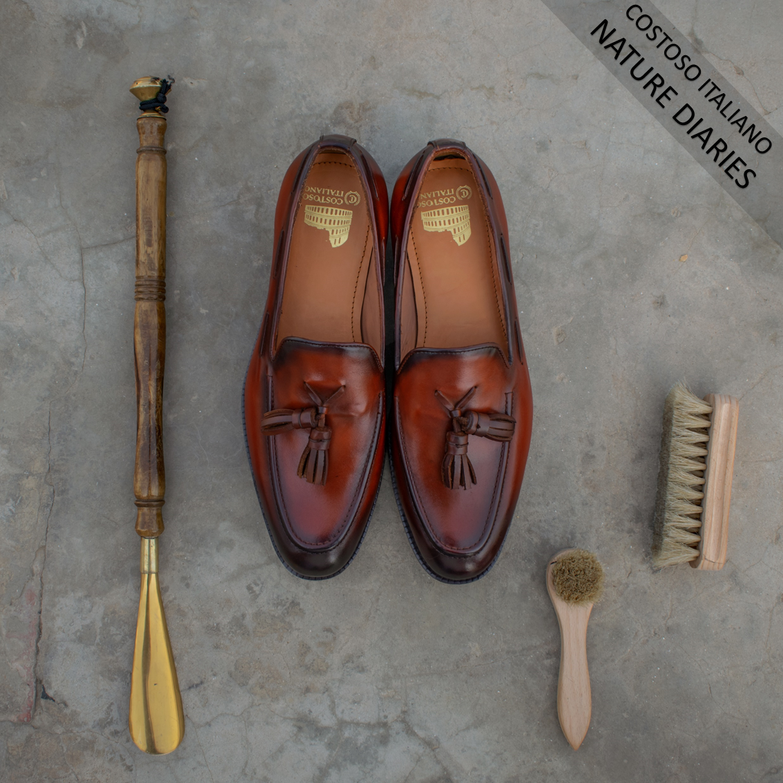 Brown Leather Barbican Tassel Loafers
