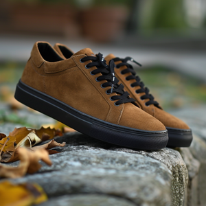 Brown Suede Leather Liberale With Thick Sole Sneakers