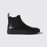 Black Leather Devin High Top Chelsea Sneaker Boots 