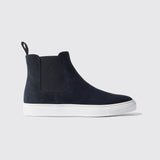 Navy Blue Suede Kevin High Top Chelsea Sneaker Boots 