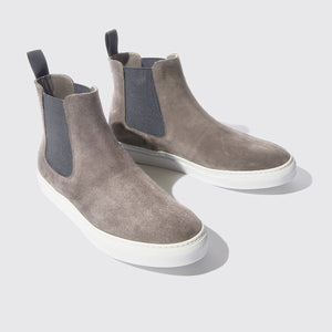 Grey Suede Kevin High Top Chelsea Sneaker Boots