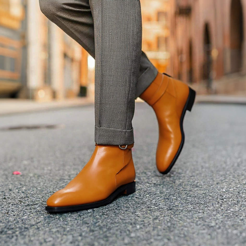 Tan Leather Amarante Slip On Jodhpur Boots
