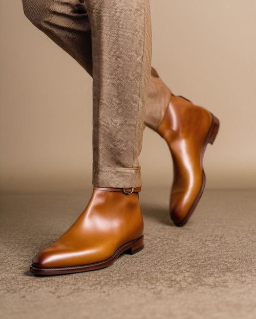 Tan Leather Amarante Slip On Jodhpur Boots