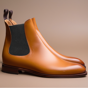 Flat Feet Shoes - Tan Leather Fenland Slip On Chelsea Boots with Arch Support