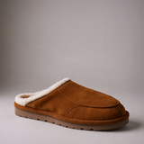 Tan Suede Leather Eliana Fur Lined Slippers