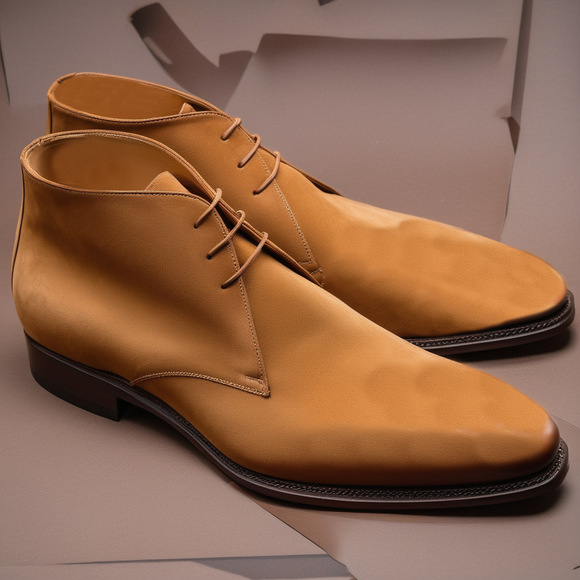 Tan Suede Leather Gabrovo Chukka Lace Up Boots