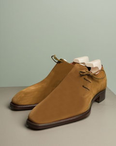 Tan Suede Leather Camria Whole Cut Oxfords - Formal Shoes