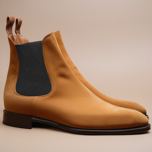 Flat Feet Shoes - Tan Suede Leather Fenland Slip On Chelsea Boots with Arch Support