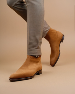 Tan Suede Leather Amarante Slip On Jodhpur Boots