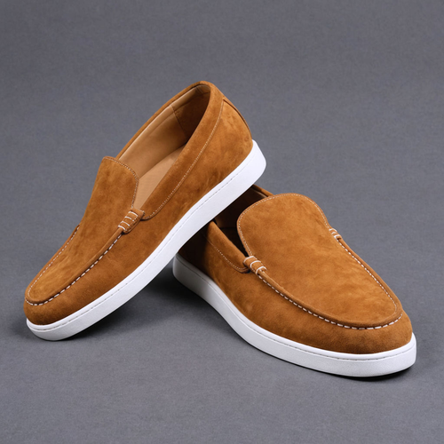 Tan Suede Leather Magnus Slip On Sneakers