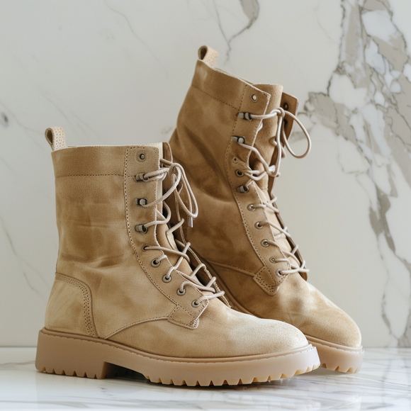 Tan Nubuck Leather Carlo Combat Boot