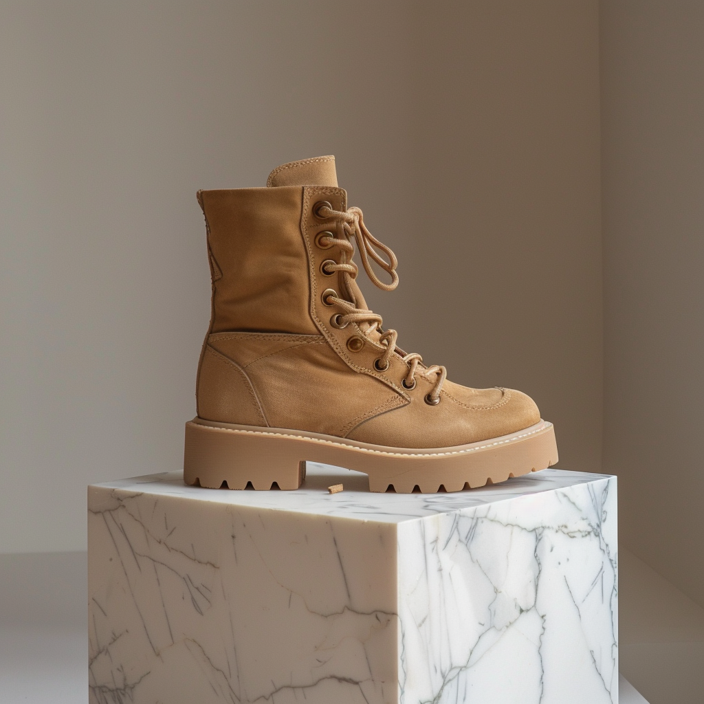 Tan Nubuck Leather Damiano Combat Boot
