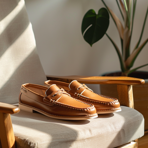 Tan Simone Boat Shoes with Tan Sole