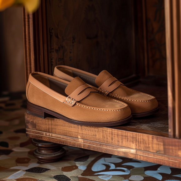 Tan Nubuck Leather Gianmaria Loafer