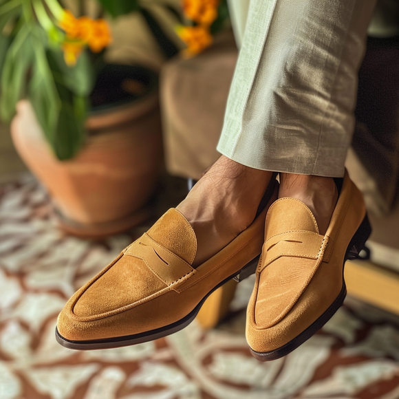 Tan Nubuck Leather Gianni Loafer