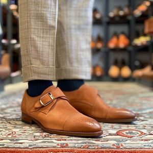 Tan Nubuck Leather Riccardo Monk Strap