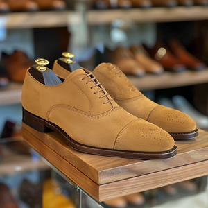 Tan Nubuck Leather Edgardo Oxfords