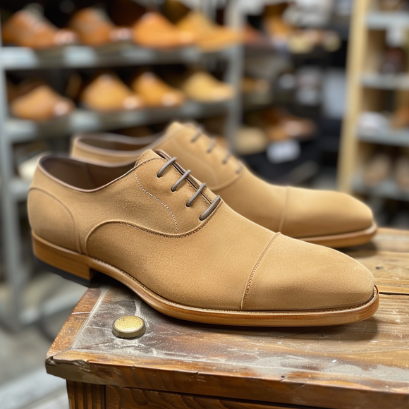 Tan Nubuck Leather Eligio Oxfords