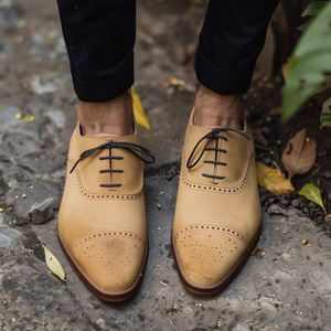 Tan Nubuck Leather Elpidio Oxfords