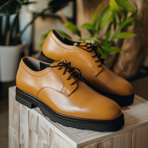 Tan Leather Cirino With Thick Sole Oxford Shoe