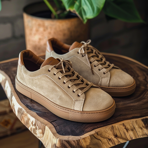 Tan Nubuck Leather Lino Sneakers