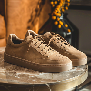 Tan Nubuck Leather Livio Sneakers