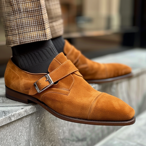 Tan Suede Alfeo Monk Straps