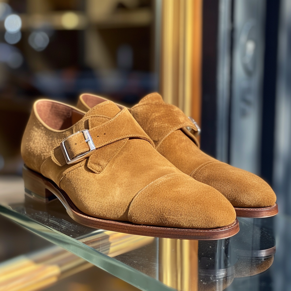 Tan Suede Alfrido Monk Straps