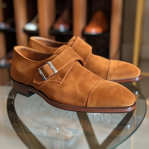 Tan Suede Amico Monk Straps